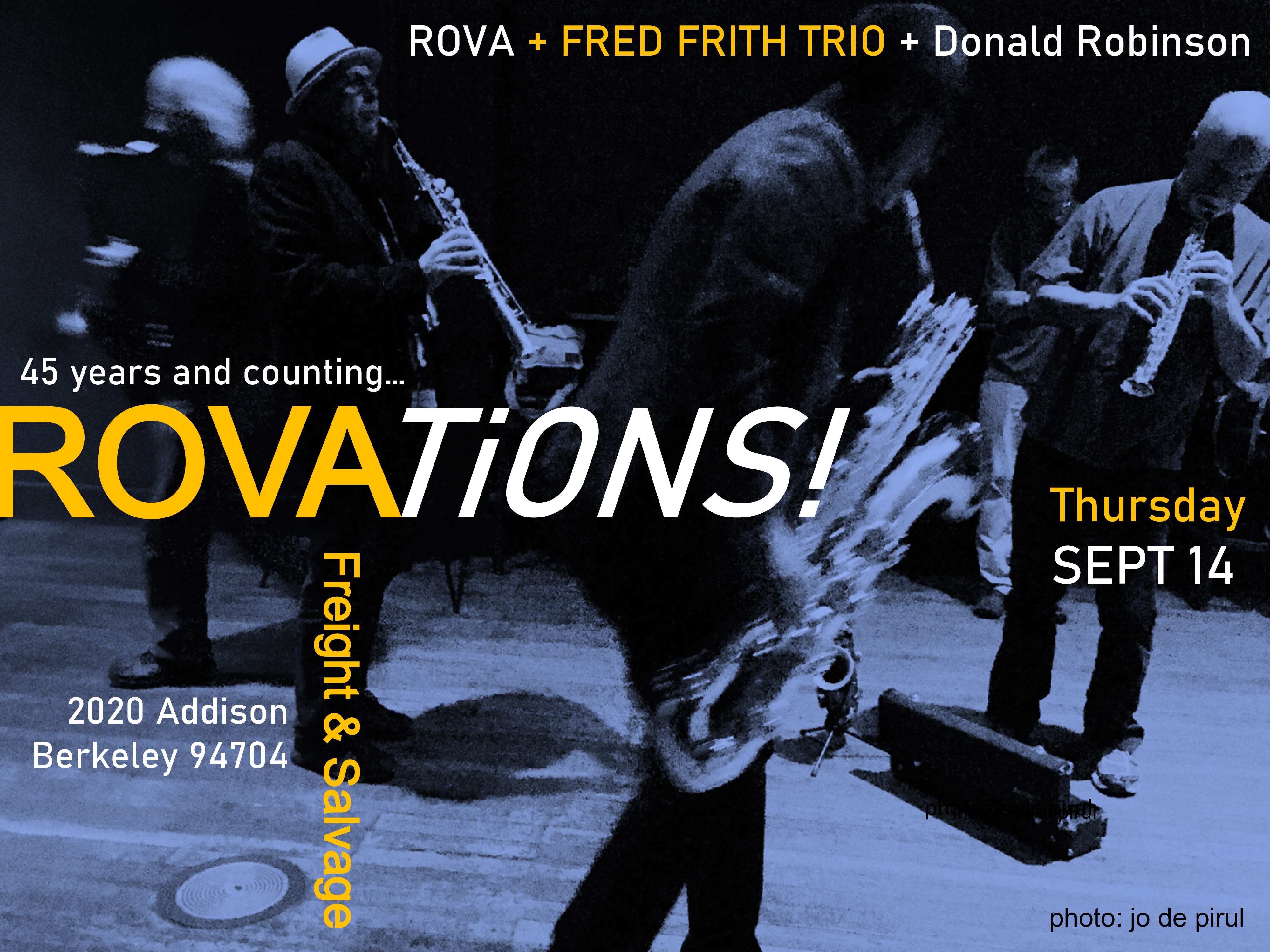 Rovations! September - Freight and Salvage - Berkeley